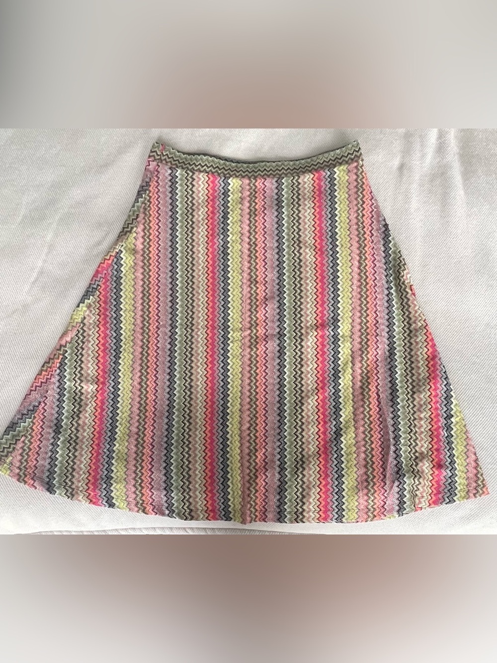 Maeve Chevron A-Line Knit Skirt